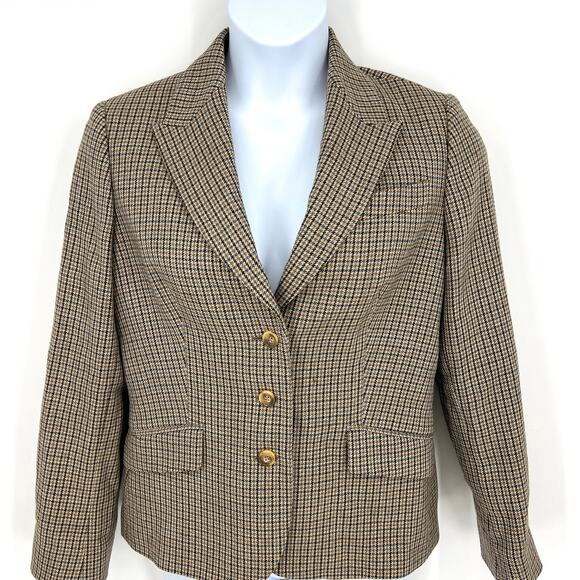 Brooks Brothers "346" Womens Houndstooth Wool Blazer Size 12 - Picture 10 of 10